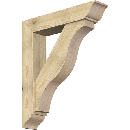 Ekena Millwork Funston Traditional Rough Sawn Bracket w/ Offset Brace, Douglas Fir, 8"W x 38"D x 44"H BKT0806X38X44FST01RDF